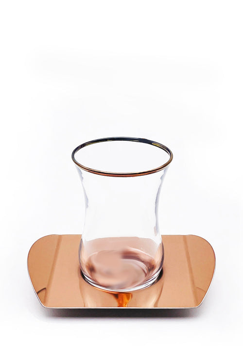 Elida Tea Glass with Saucer Set of 6, 120ml - Maison7