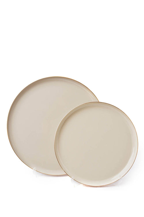 Taj Mahal Platters, Round, Set of 2, Beige