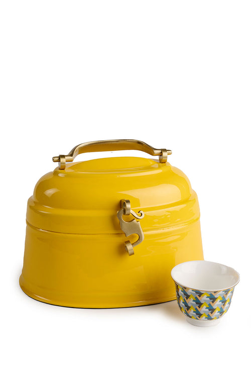 The Bold And The Beautiful Iron Box With 2 Cawa Cup , Yellow - Maison7