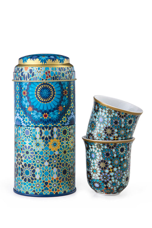 Moucharabieh Tin Box With 2 Coffee Cups