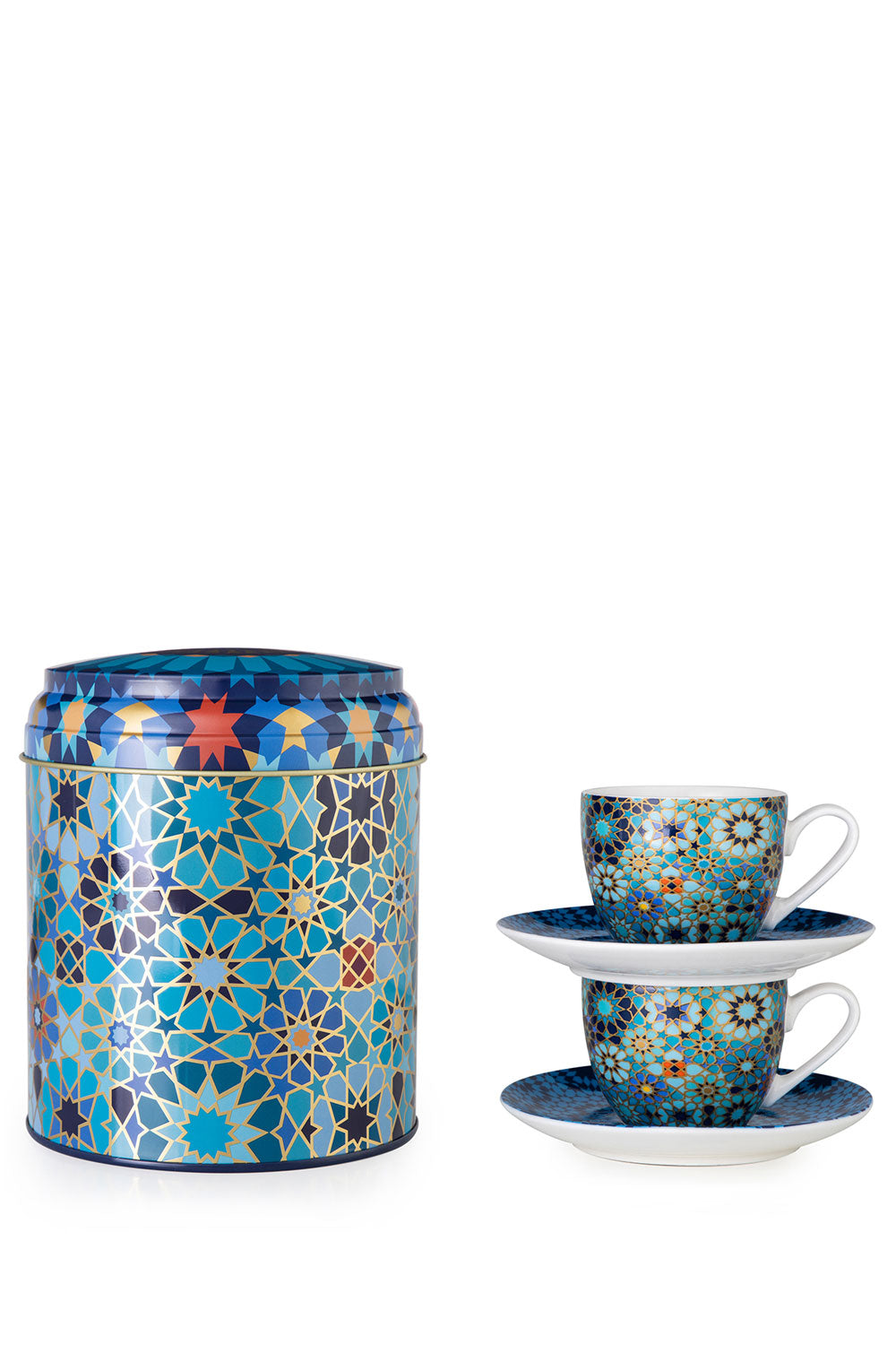 Moucharabieh Tin box with 2 cups and Saucer