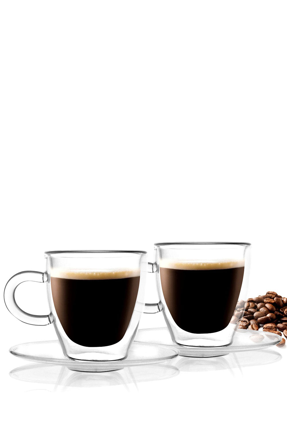 Set Of 2 Amo Double Wall Espresso Cups with Saucer 50ml
