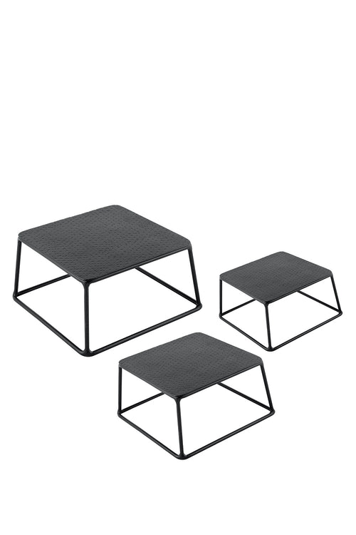 Stackable Square Stand For Catering Buffet, Set of 3, Black - Maison7