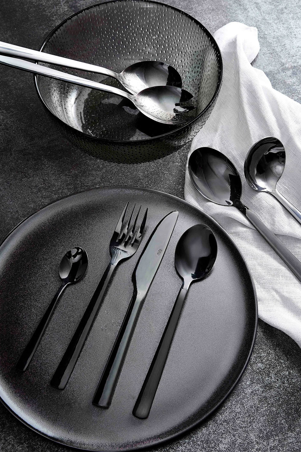 Set of 24 Cutlery with Black Coating - Maison7