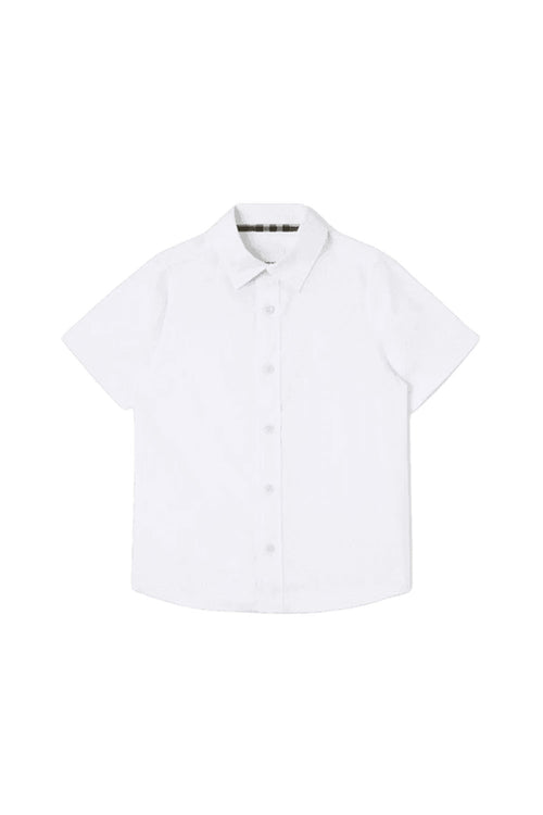 Short-sleeve Logo Print Stretch Cotton Shirt - Maison7