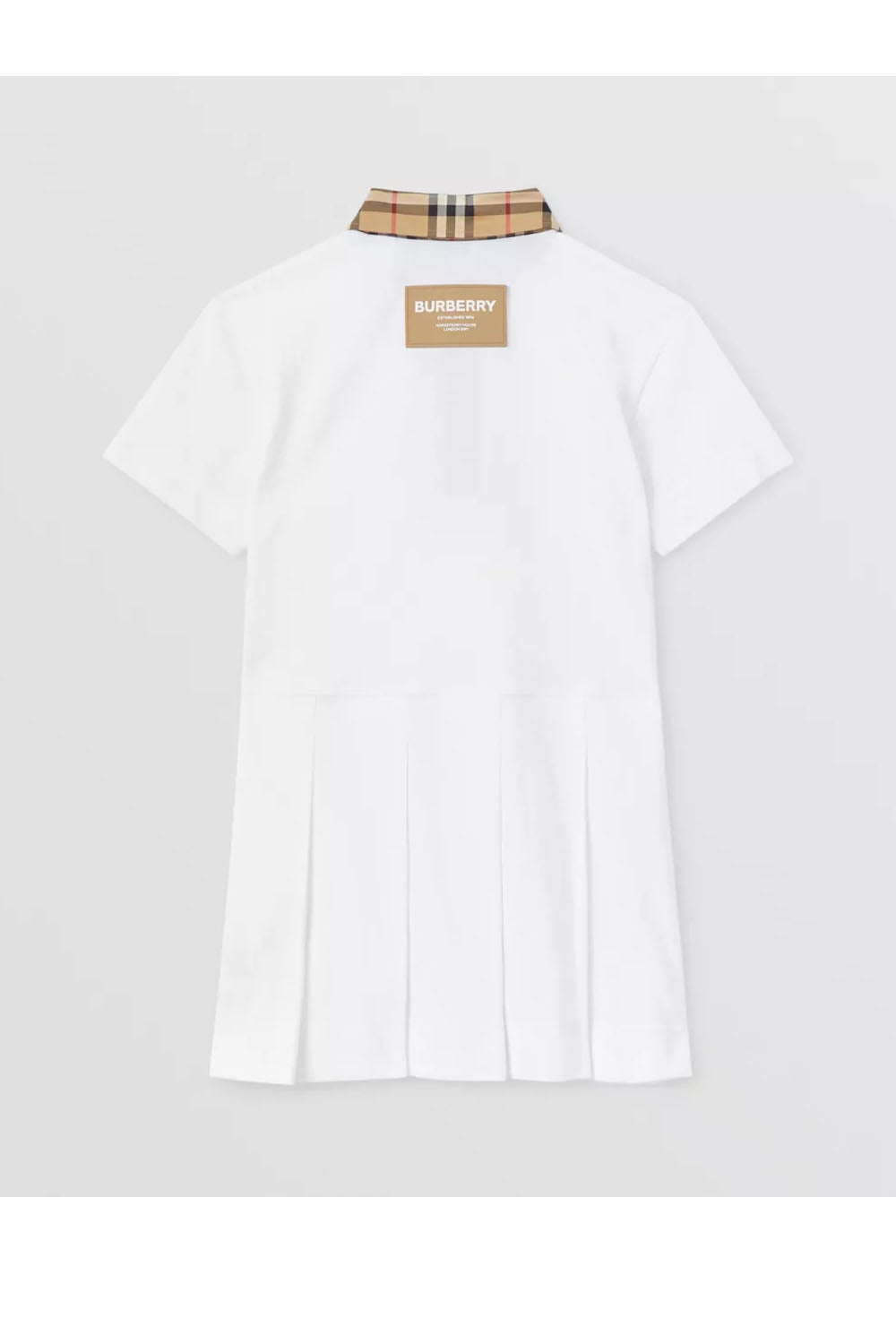 Vintage Check Trim Cotton Piqué Polo Shirt Dress